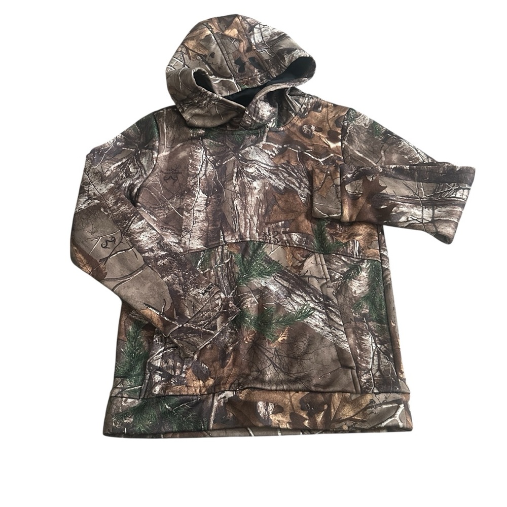 Under‎ Armour RealTree Camouflage Hoodie Youth Boy Medium 10/12